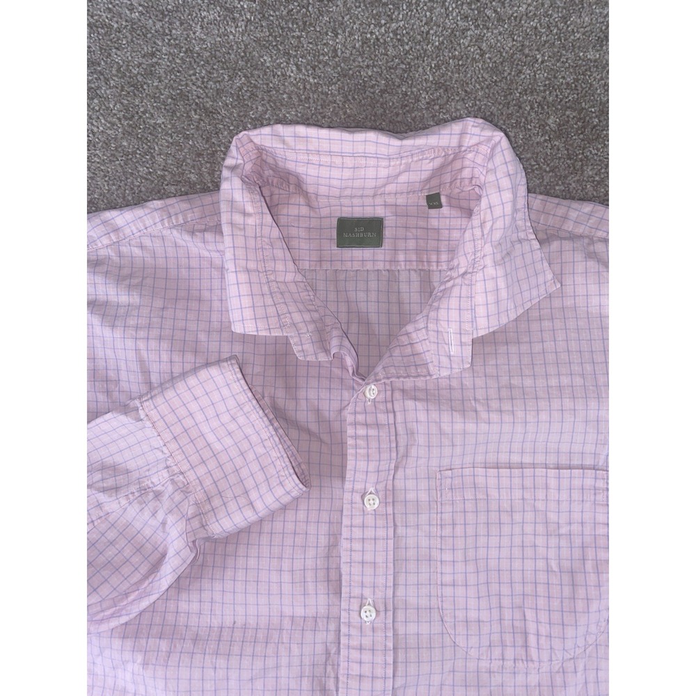 Sid Mashburn Pink/Blue Plaid Shirt Mens XXL Cotton Preppy Long Sleeve Work